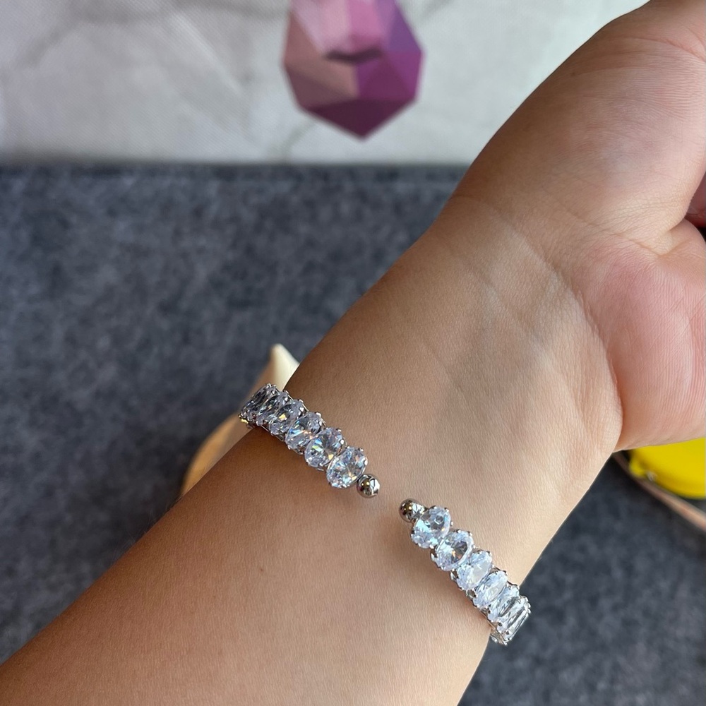 Austrian Oval Crystal Adjustable Bangle - image 4